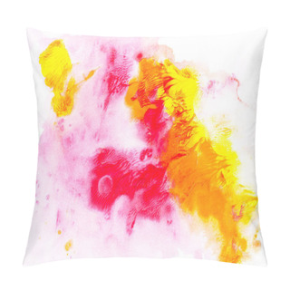 Personality  Abstract Painting With Bright Colorful Paint Spots On White  Pillow Covers