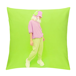 Personality  Fresh Summer Dj Girl. Monochrome Party Style.  Minimal Design Trends Pillow Covers