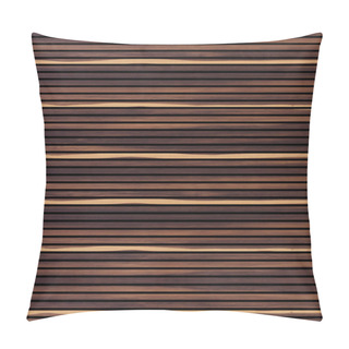 Personality  Wooden Slats. Natural Wood Lath Line Arrange Pattern Texture Background Pillow Covers