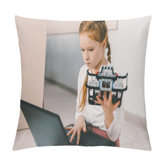 Personality  Beautiful Concentrated Child Programming Diy Robot, Stem Education Concept Pillow Covers