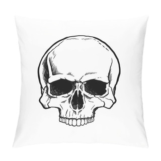 Personality  Black And White Human Skull Pillow Covers