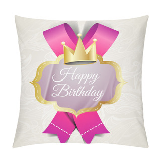 Personality  Illustration For Happy Birthday Card. Vector Image Pillow Covers