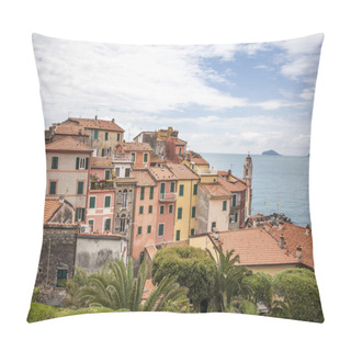 Personality  Tellaro, Typical Houses On The Ligurian Coast, Liguria, Italy Pillow Covers
