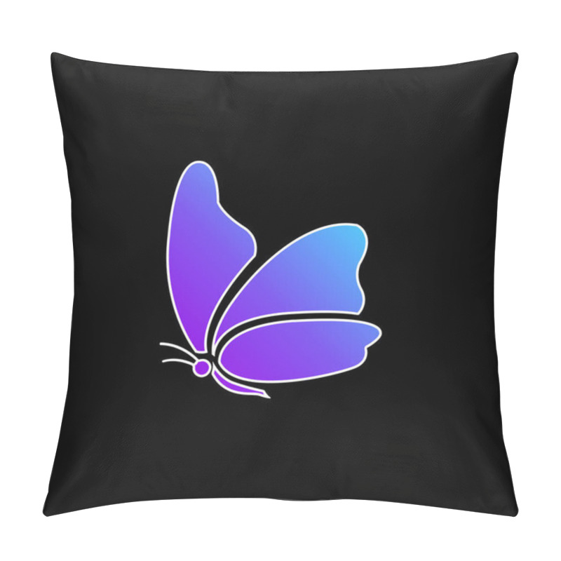 Personality  Big Wing Butterfly blue gradient vector icon pillow covers