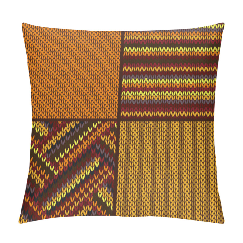 Personality  Seamless Knitted Pattern. Set pillow covers