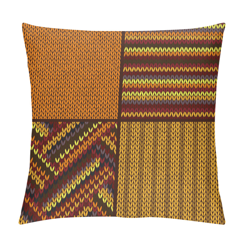 Personality  Seamless Knitted Pattern. Set Pillow Covers