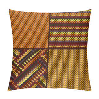 Personality  Seamless Knitted Pattern. Set Pillow Covers
