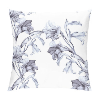 Personality  Gladiolus. Abstract Wallpaper With Floral Motifs.  Seamless Pattern. Wallpaper.  Pillow Covers