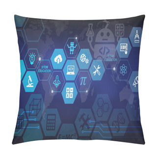 Personality  STEM Education Background. Science Technology Engineering Mathematics. Pillow Covers