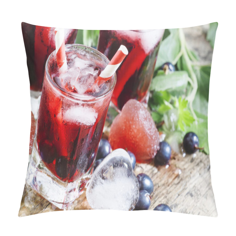 Personality  Fresh Blackcurrant Drink With Berries And Ice In A Heart Shape Pillow Covers