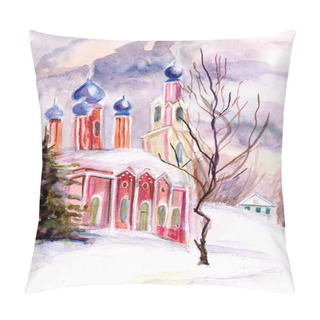 Personality  Church In Winter Pillow Covers