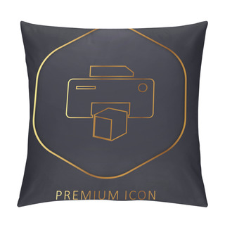 Personality  3d Printer Symbol Golden Line Premium Logo Or Icon Pillow Covers