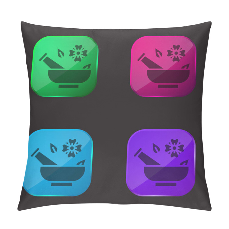 Personality  Aromatherapy Four Color Glass Button Icon Pillow Covers