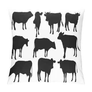 Personality  Cow Silhouette Vector Illustration Pillow Covers