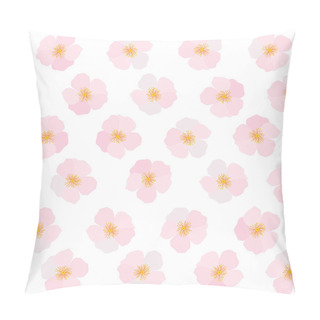 Personality  Delicate Pink Cherry Blossoms On A White Background Pillow Covers