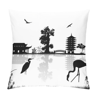 Personality  Beautiful Asian Landscape Pillow Covers