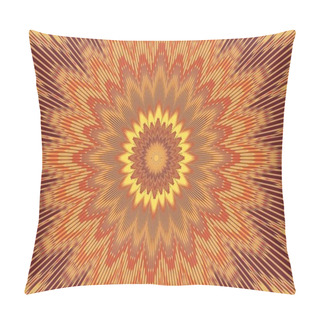 Personality  Orange Flower Pattern Floral Kaleidoscope. Abstract Indian. Pillow Covers
