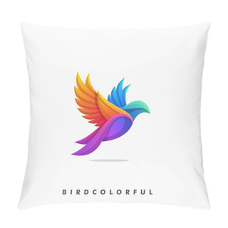 Personality  Bird Colorful Concept Illustration Vector Design Template Pillow Covers
