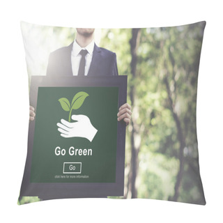 Personality  Young Businessman With Board Pillow Covers