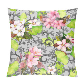 Personality  Chinese Garden. Traditional Asian Ornament, Seamless Watercolor Pillow Covers