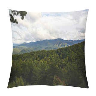 Personality  Breathtaking View Of The Smoky Mountains In Gatlinburg, Tennessee During The Golden Hour Showcasing Lush Wilderness And Serene Natural Beauty, 2015 Pillow Covers