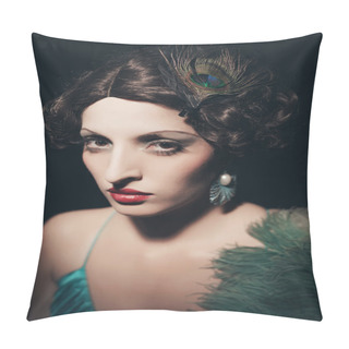 Personality  Glamour Retro 1920s Young Woman Pillow Covers
