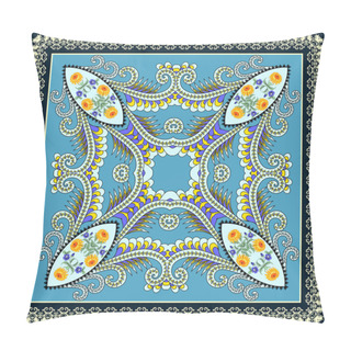 Personality  Bandanna With Colorful Swirls, Decorated With Yellow Flowers,small Paisley Pillow Covers