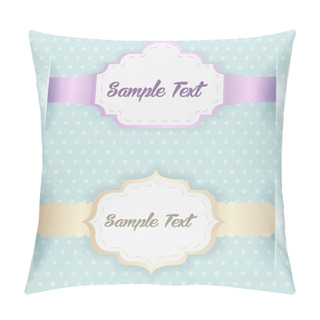 Personality  Vector Blue Vintage Frames. Pillow Covers