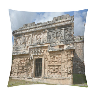 Personality  Church And Temple Of Reliefs In Chichen Itza. Pillow Covers