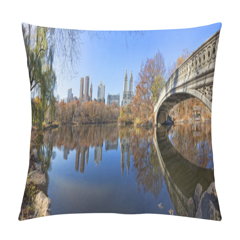 Personality  Panorama of Central Park with Bow Bridge pillow covers