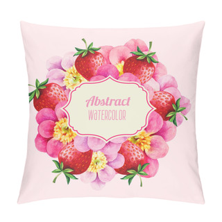 Personality  Floral Watercolor Peony And Strawberries Pillow Covers