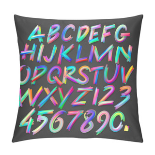 Personality  Multicolored Art Alphabet And Numbers Pillow Covers