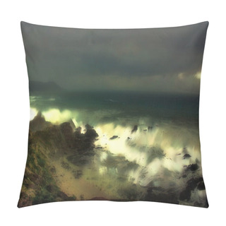 Personality  Photo Painting, Illustrated Photo With Oil Painting Effect, Temporary On The Cliffs Of Loiba, A Corua, Galicia, Spain, Pillow Covers