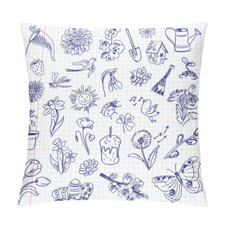 Personality  Freehand Drawing Spring Items. Set Pillow Covers