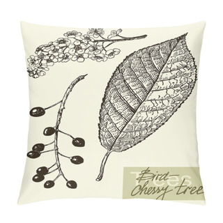 Personality  Vector Leaves, Flowers And Fruits Of The Viburnum. Pillow Covers
