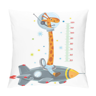Personality  Giraffe On Rocket. Meter Wall Or Height Chart Pillow Covers