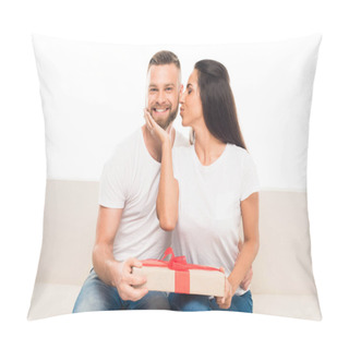 Personality  Young Couple With Gift Box Pillow Covers