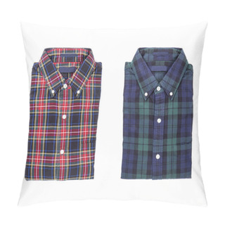 Personality  Plaid Shirts Isolated On White Pillow Covers