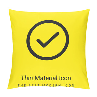 Personality  Accept Circular Button Outline Minimal Bright Yellow Material Icon Pillow Covers