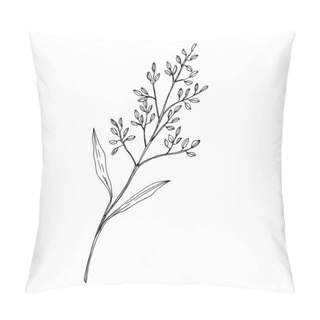 Personality  Vector Wildflower Floral Botanical Flowers. Black And White Engraved Ink Art. Isolated Flower Illustration Element. Pillow Covers