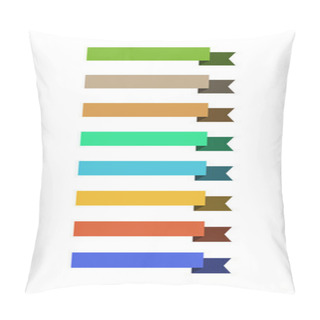 Personality  Blank Colorful Ribbons With Copy Space On White Background Pillow Covers