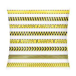 Personality  Realistic Seamless Covid-19 Warning Stripe Lines Pillow Covers