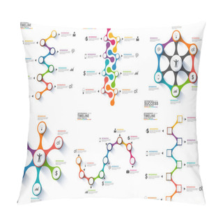 Personality  Set Of Timeline Infographic Data Visualization Pillow Covers