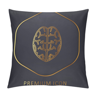 Personality  Brain Golden Line Premium Logo Or Icon Pillow Covers