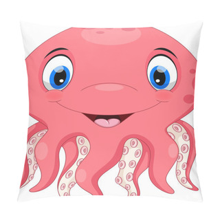 Personality  Cute Octopus Cartoon Isolated On White Background Pillow Covers