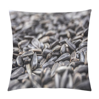 Personality  Macro View Of Natural Organic Sunflower Seeds On Background Pillow Covers