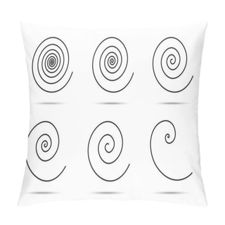 Personality  Spiral Logo Design Elements. Vector Illustration. Set Of Spirals. Pillow Covers