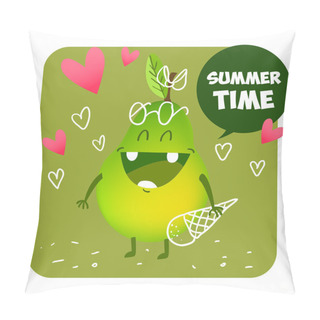 Personality  Summer Time - Pear And Ice Cream. Pillow Covers