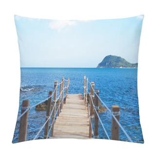 Personality  Wooden Bridge - Sea, Summer. Pillow Covers