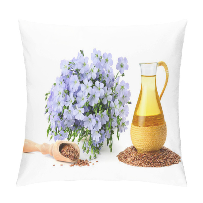 Personality  seed oil and flax flowers pillow covers